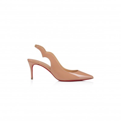 CHRISTIAN LOUBOUTIN HOT CHICK SLING 70 MM SLINGBACK PUMPS-PATENT LEATHER-BLUSH-WOMEN 3230045N295